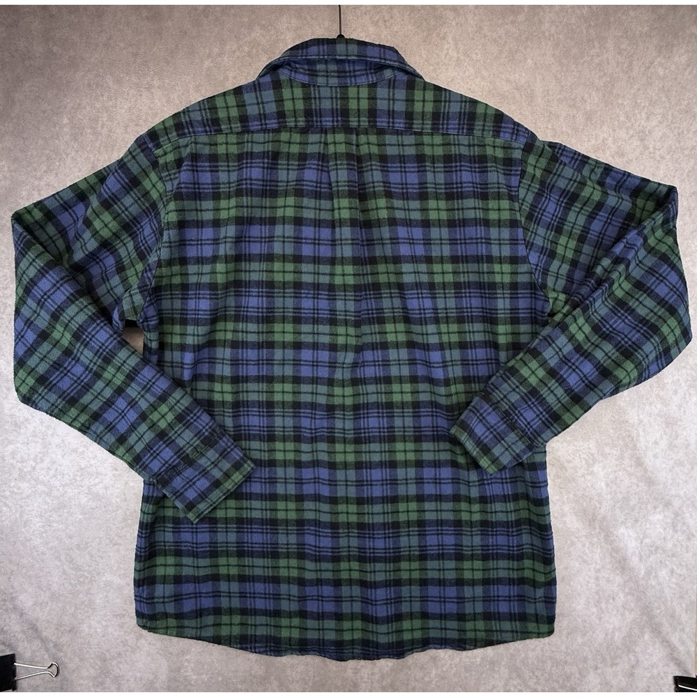 Vermont Flannel Co Mens XL Button Up Shirt Blue Green Plaid Cotton USA Heavy - Picture 3 of 11